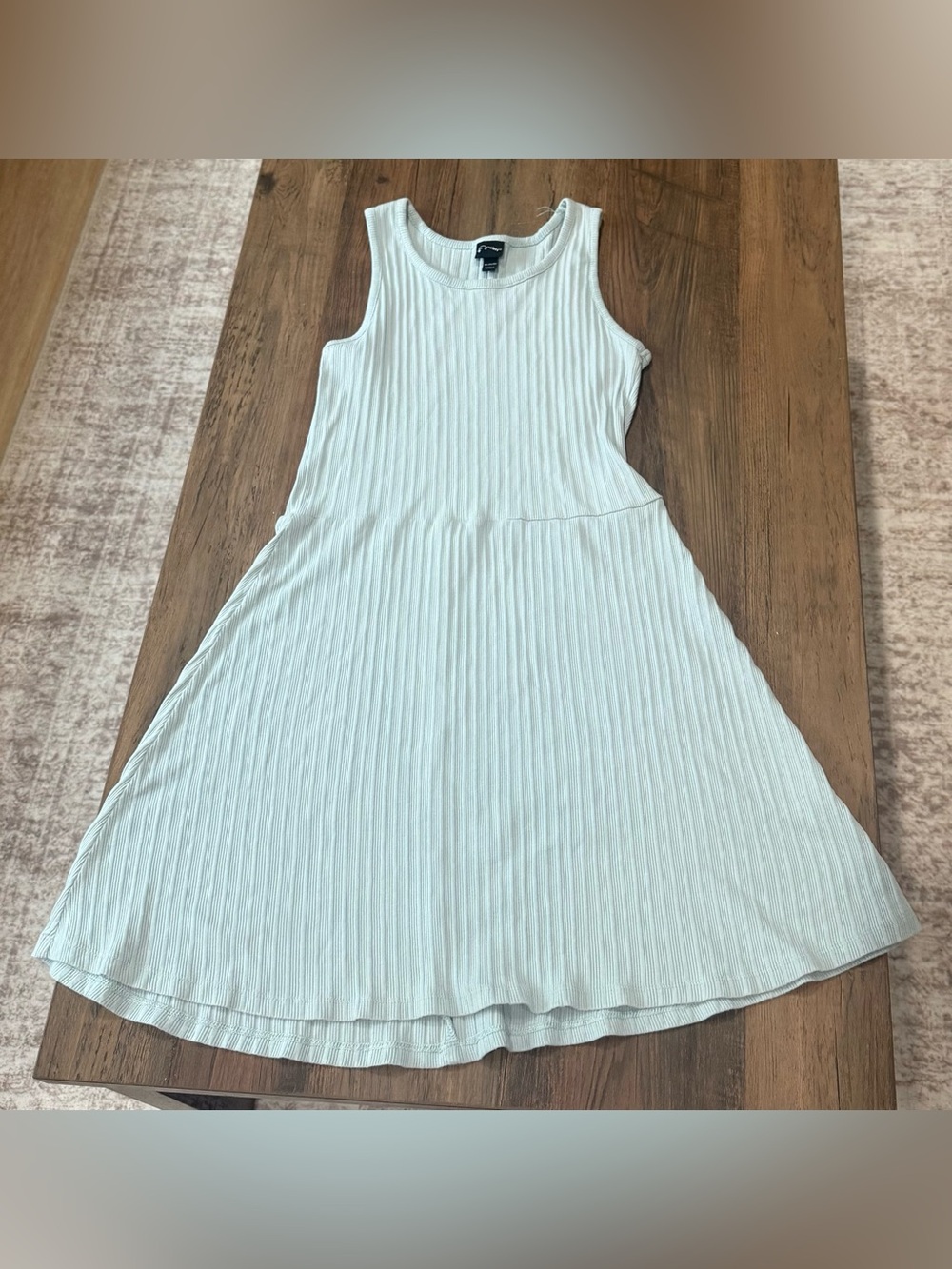 Art class Mint Ribbed Tank Dress(Ships from Alaska)